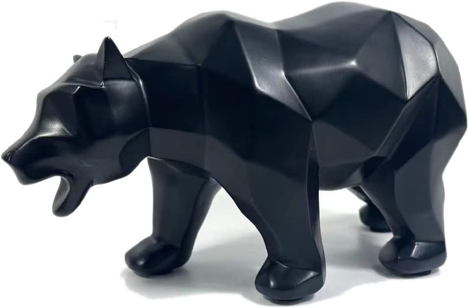 Abstract Geometric Sculptures: Creative Animals / Black Bear Statue Figure gallery