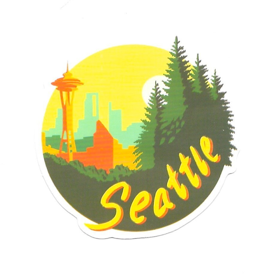 Seattle Vinyl Sticker Space Needle Washington Skyline Travel Souvenir Journal gallery