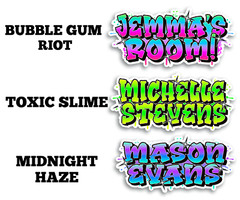 Personalized Graffiti Name Sticker Vinyl Decal Waterproof Laptop Bottle Gift Tag