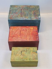 Nesting Boxes Solid Wood Made India Set Of 3 Stackable Cirque De Venise Storage