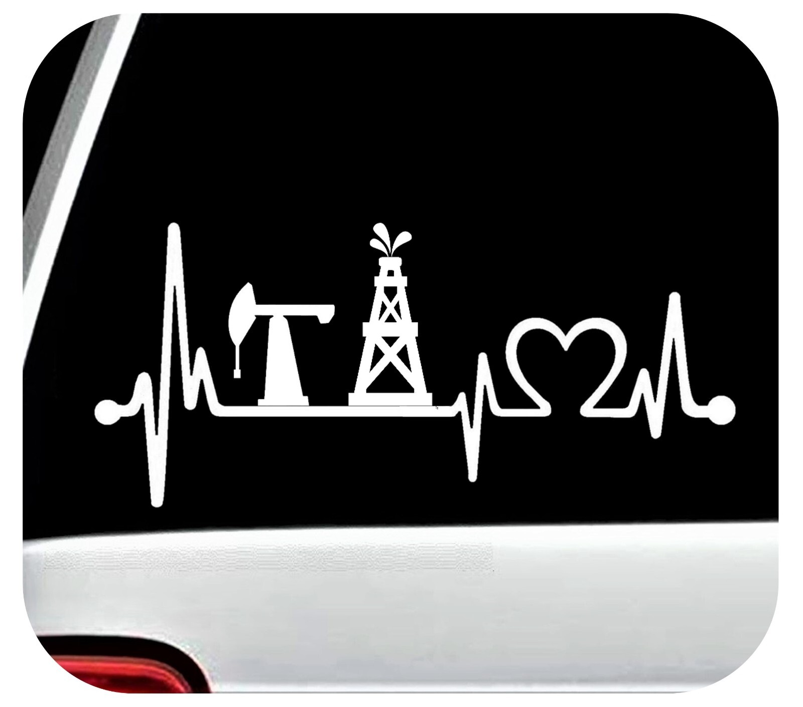 Oilfield Pumpjack Oil Rig Decal Sticker | Pumpjack Heartbeat Decal Sticker BG889 gallery