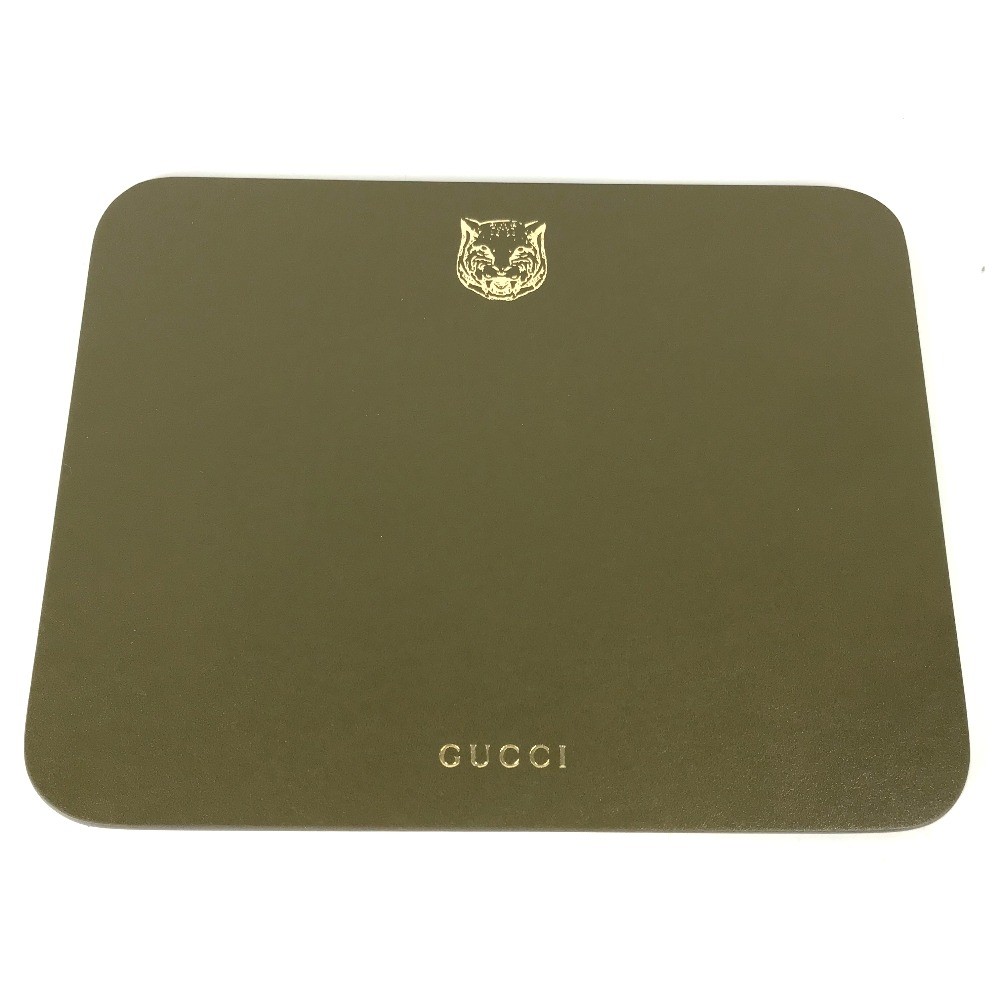 GUCCI PC personal computer interior tiger mouse pad Leather khaki/pink gallery