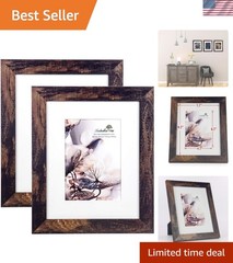 Versatile 2-Pack Wooden Frames – 8×10 & 5×7 Display Options for Memories