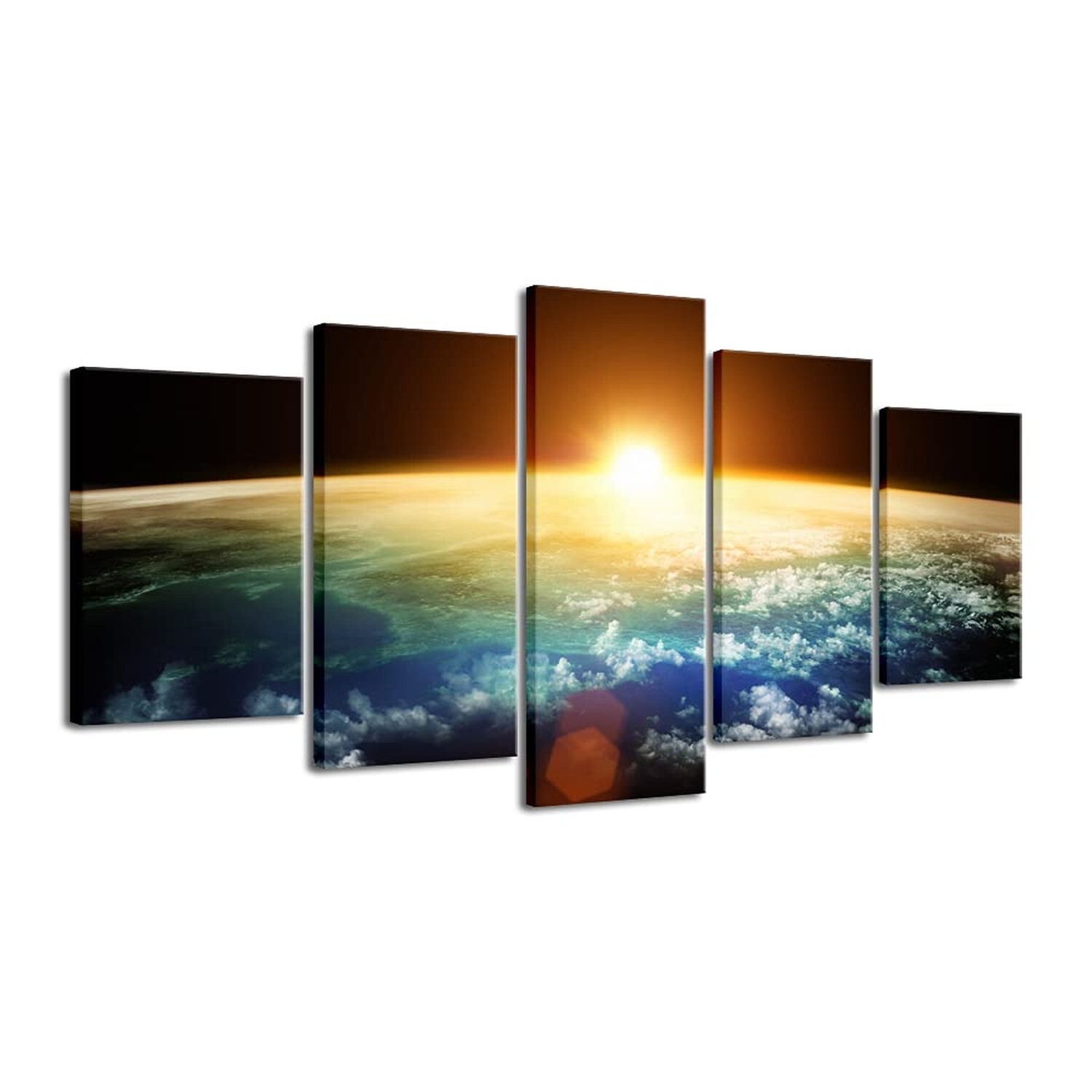Pyradecor the Earth 5 Panels Extra Large Modern Landscape Artwork Giclee Canv... gallery