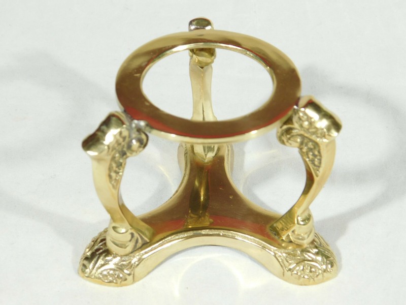 Sphere Display Stand Large Size Scroll Design Polished Brass Color gallery