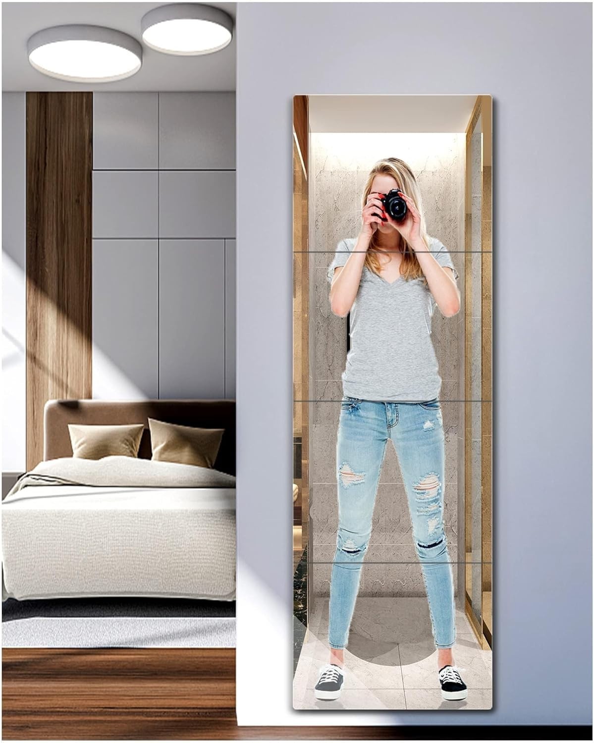 Unbreakable Full Length Mirror for Wall Mounted, over the Door Mirror, Full Body gallery