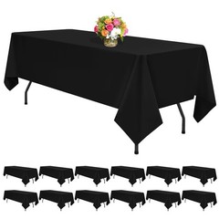 12 Pack Black Tablecloths for Rectangle Tables 60 x 102 Inch Black Polyester …
