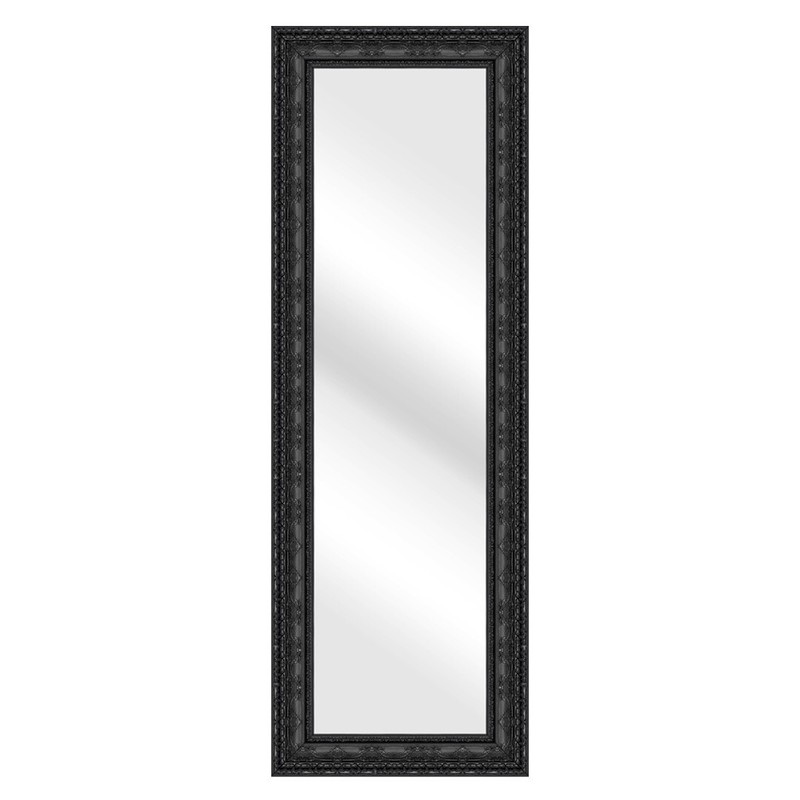 Mirror and Frame Meter Rectangular Wall Mirror Black Finish Ornate Style gallery