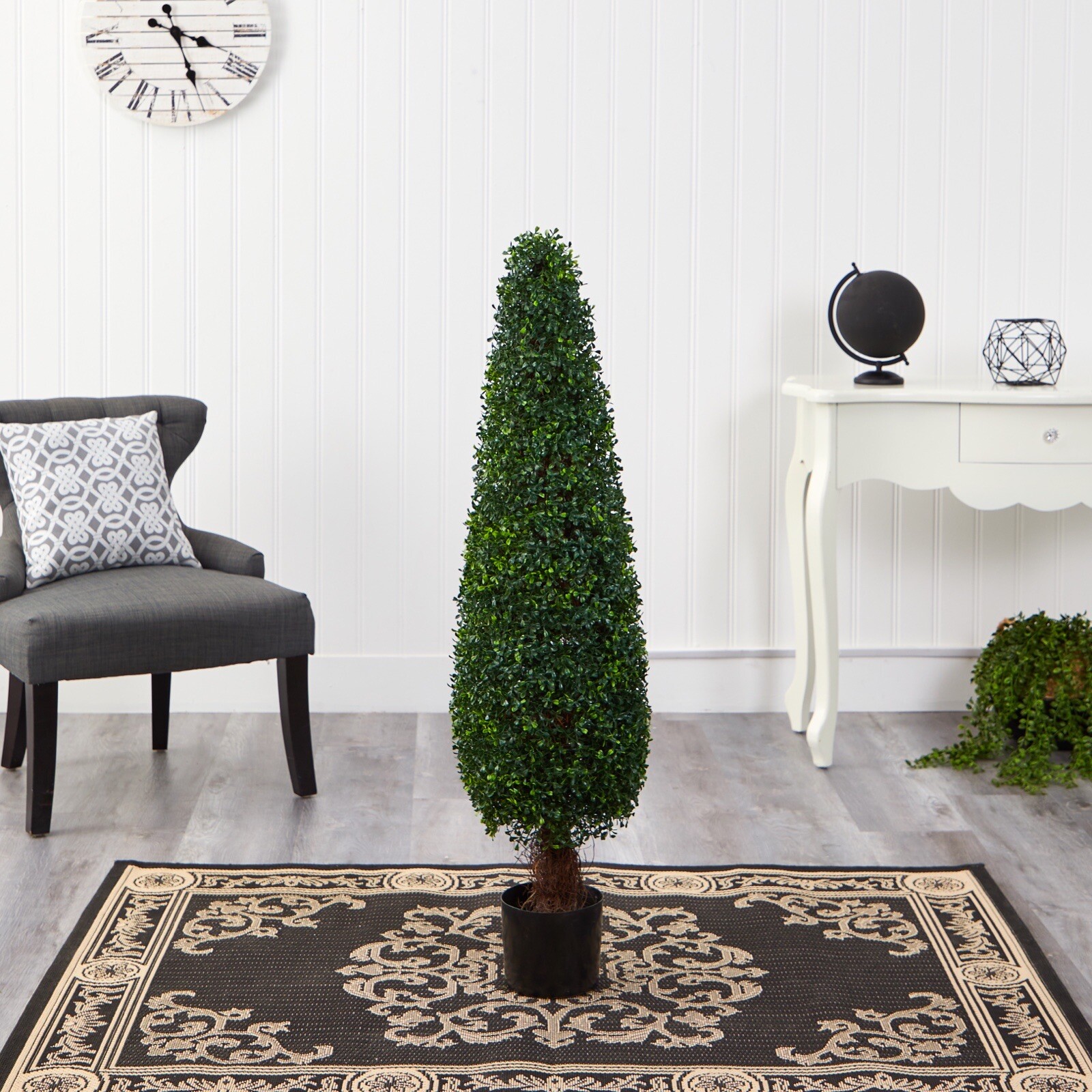 4’ Artificial Boxwood Topiary Cone Tree UV (Indoor/Outdoor). Retail $229 gallery