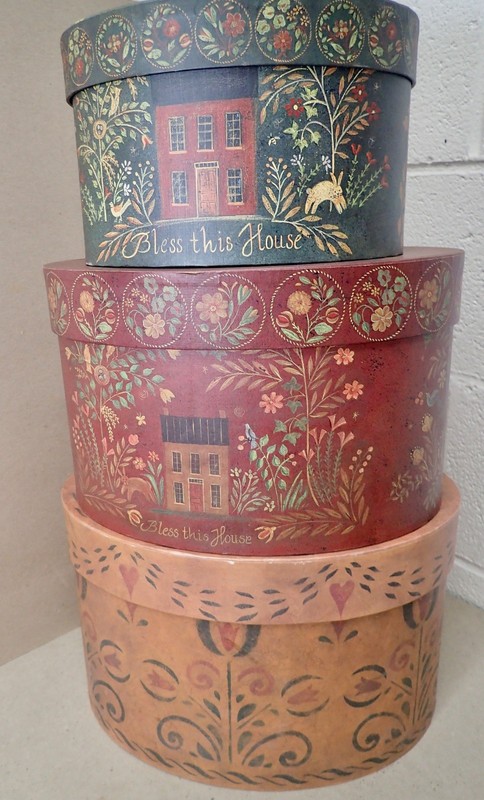 (4) Oval Primitive Nesting Storage Bob’s Boxes Bless This House Lang Card Co. gallery