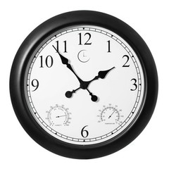 Non-Ticking Quartz Wall Clock with Thermometer & Hygrometer Battery Operated …