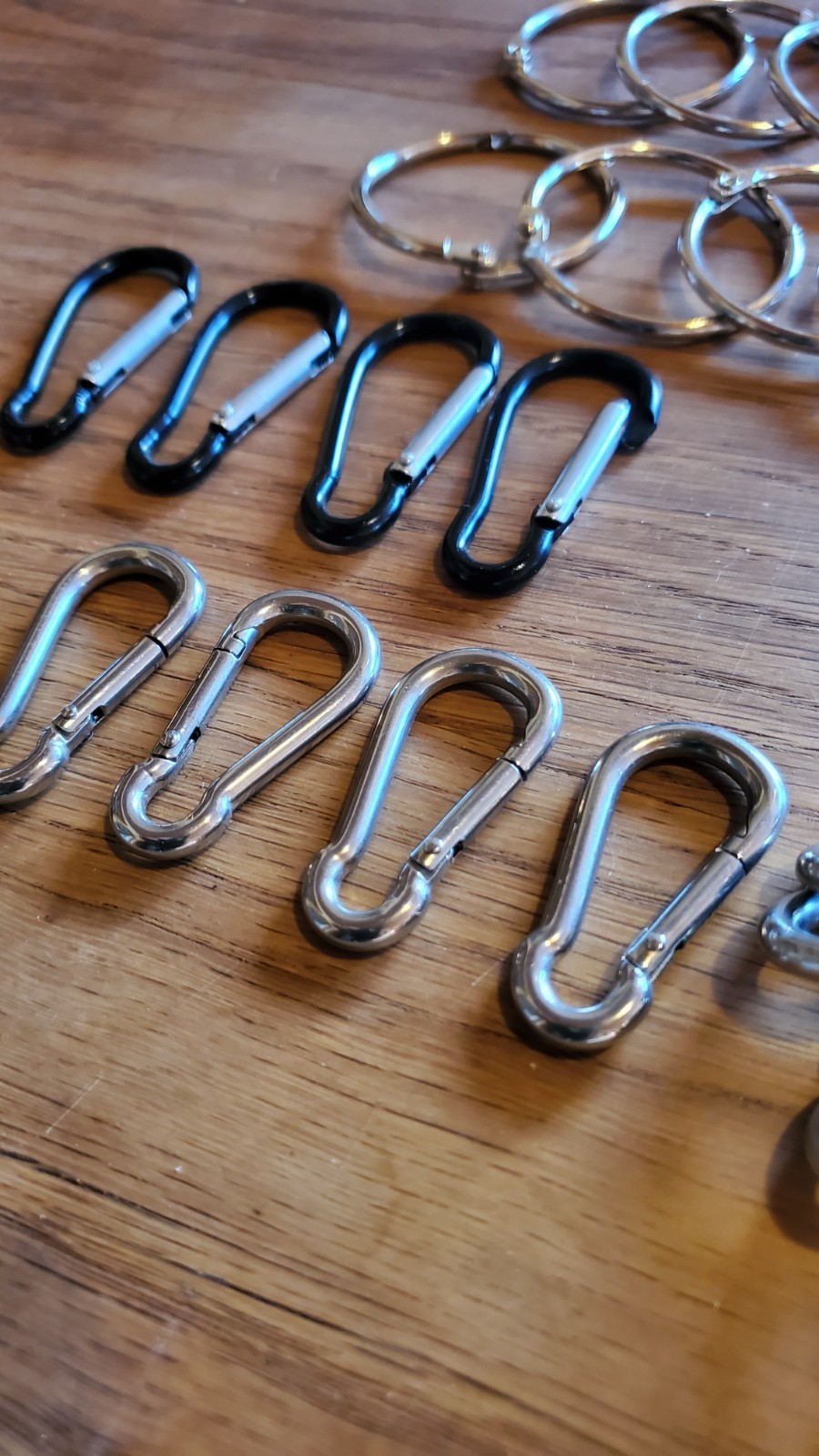 49 PCS Key/Binder Rings, mini accessory carabiner clips, NEW gallery