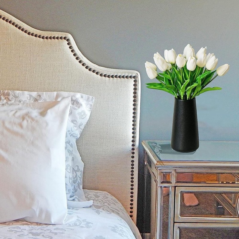 20Pcs Tulips Artificial Flowers Real Touch 13.5" PU Faux Flowers Tulip Stems ... gallery