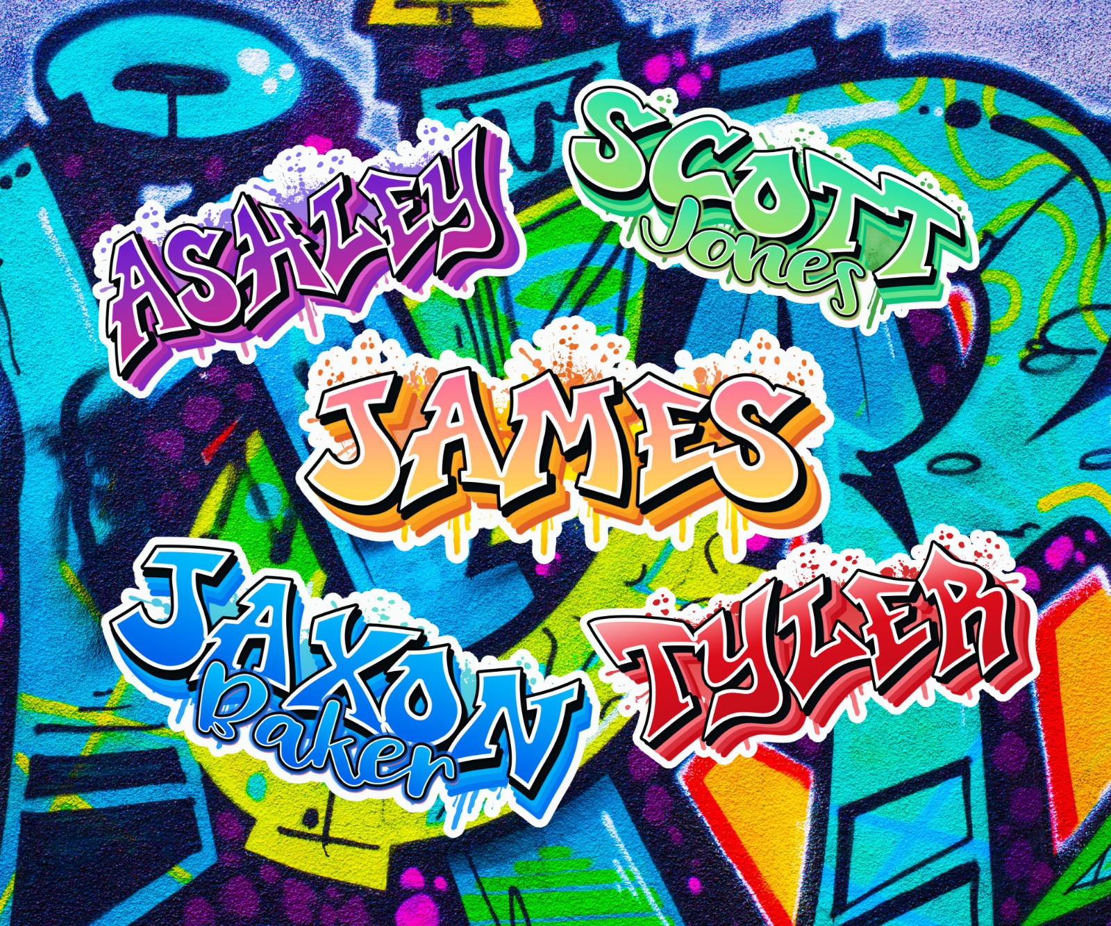 Graffiti Custom Name Decal Waterproof Vinyl Label Personalized Gift Sticker gallery