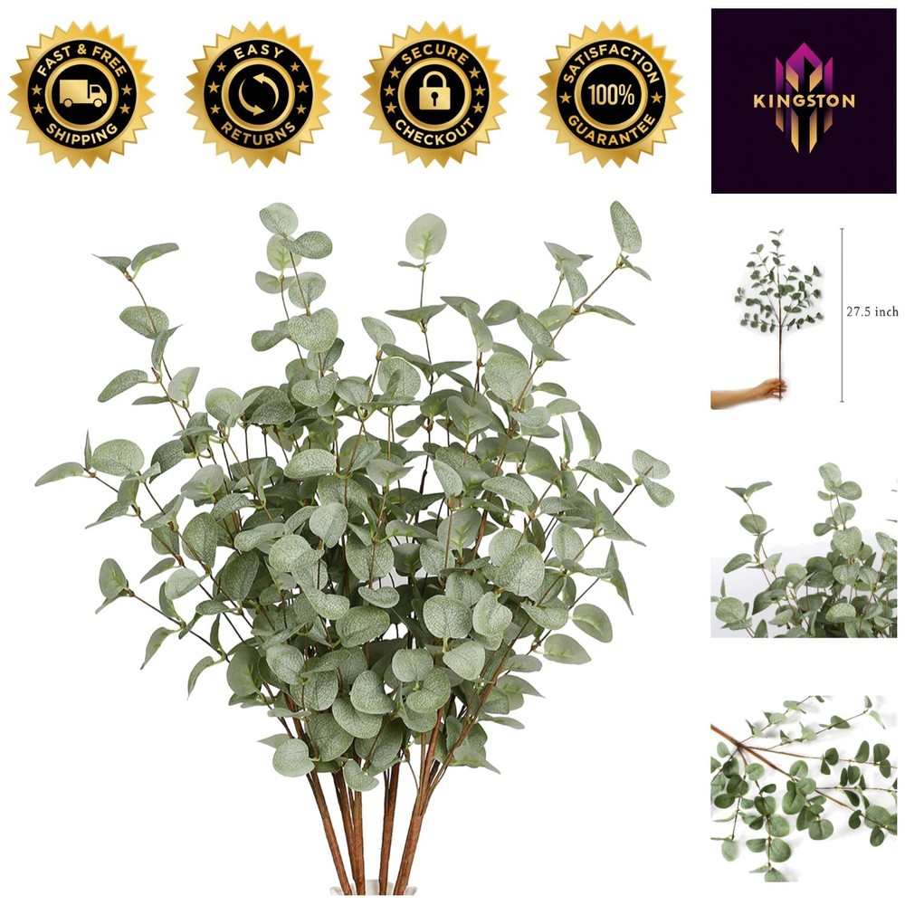 Versatile 27-Inch Eucalyptus Leaf Spray - 6 Pcs Stunning Artificial Plants