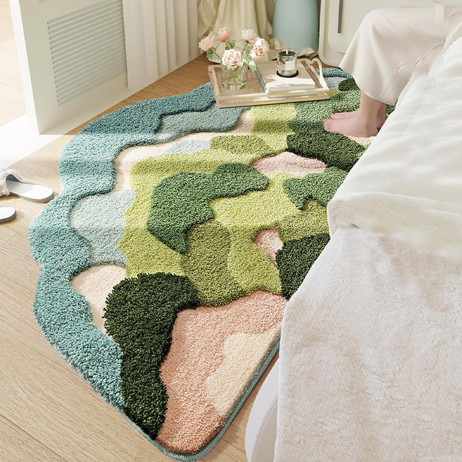 Half Round Bathroom Rugs Tropical Absorbent Bath Rugs Cute Semicircle Bath Mats gallery