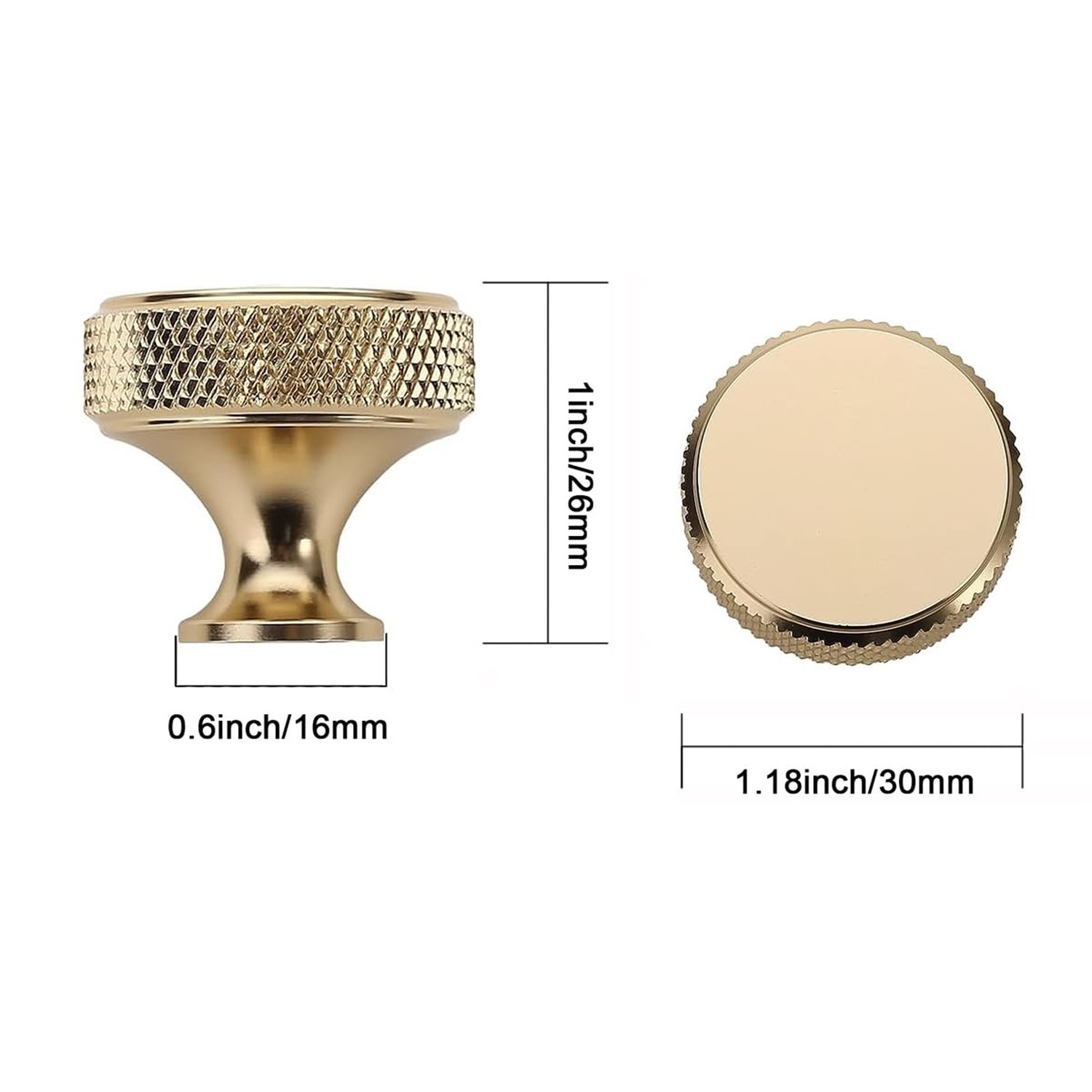6 Pack Gold Kitchen Cabinet Knobs Gold Drawer Knob 1-1/5 inch Kitchen Cabinet... gallery