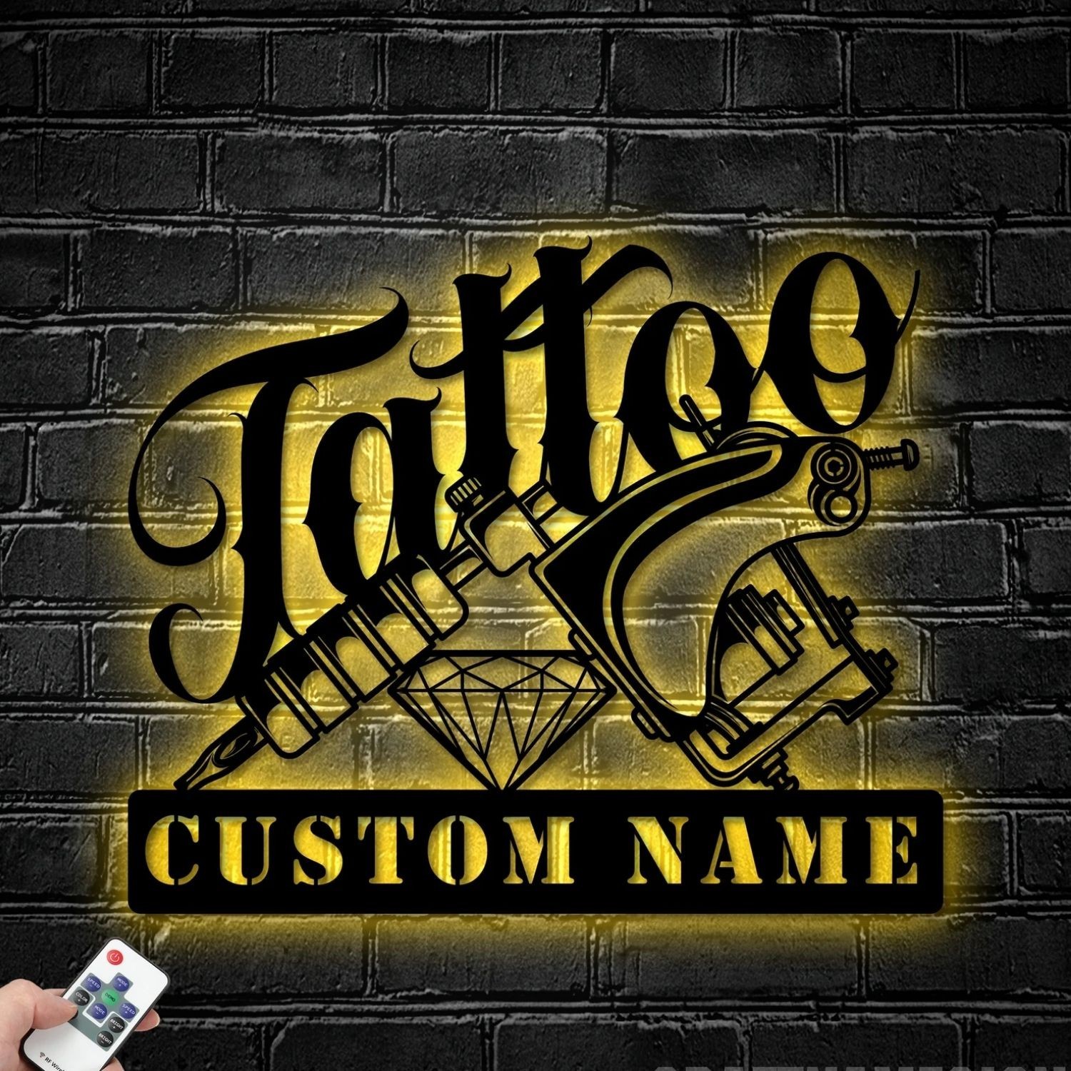 Personalized Tattoo Artist Metal Sign With LED, Custom Ink Studio Name Decor gallery