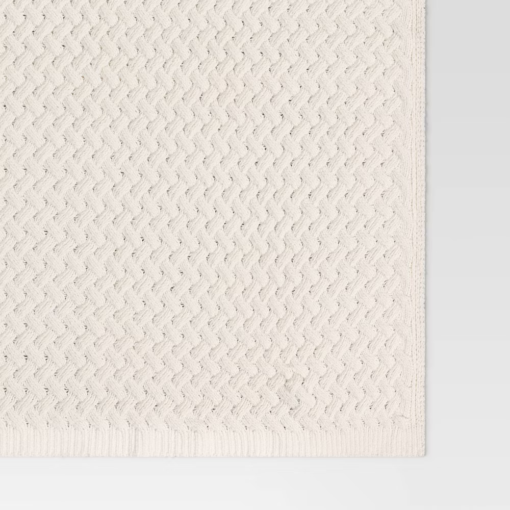 Chunky Chenille Throw Ivory - Threshold gallery