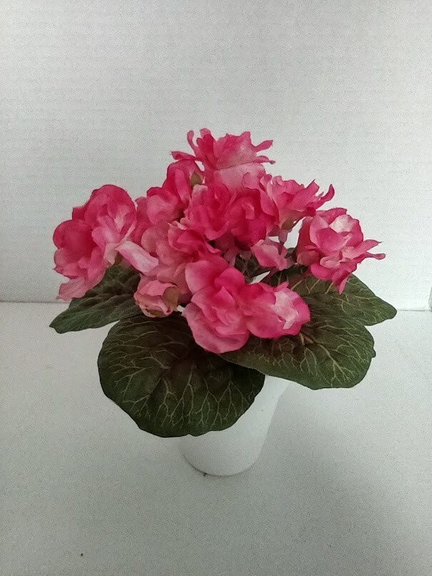 ARTIFICIAL 6" Miniature African violet RASPBERRY gallery
