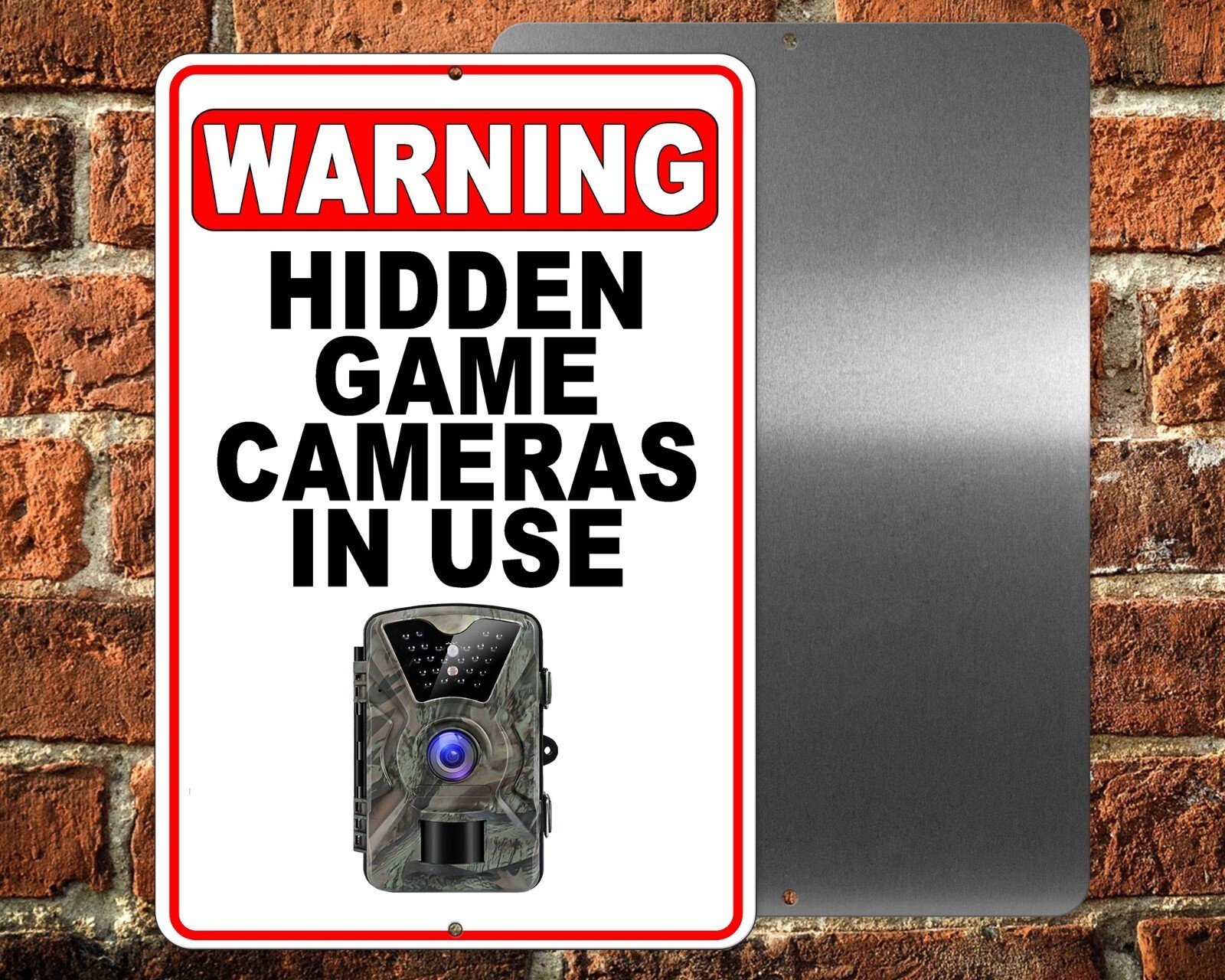 Warning Game Camera In Use Recorded Video Surveillance Metal Sign 6 SIZES trail gallery
