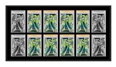 Black Comic Book Frame w/ Black Mat To Display 12 Graded Comics Horizontally