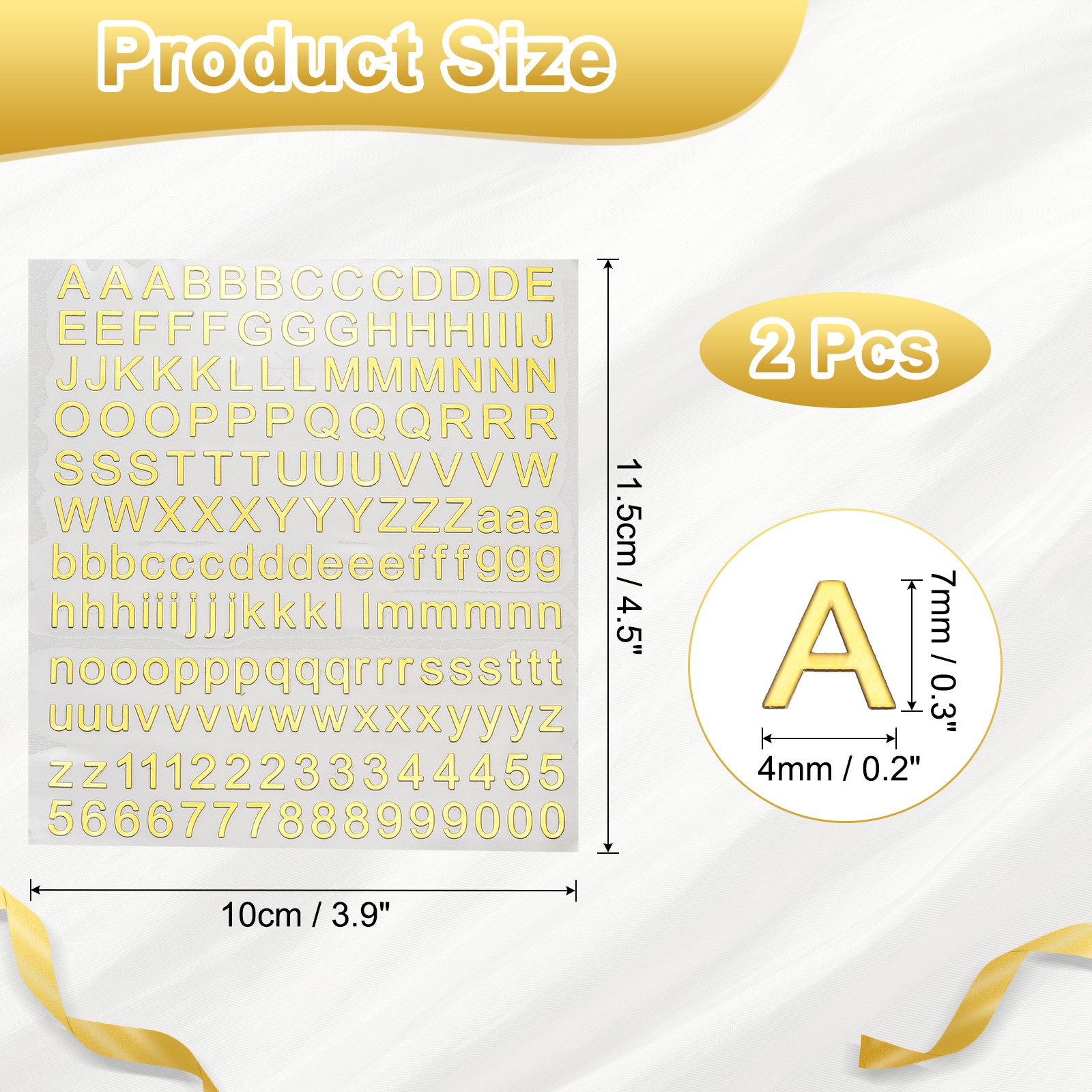 2 Sheets Letter Stickers 0.28" Mini Letter Stickers Alphabet Stickers (Gold) gallery