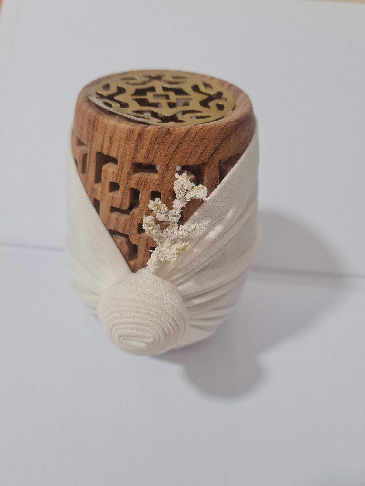 Handmade Mini Wood Mabkhara Arabic Incense Burner Bakhoor Holder Fabric Decorate gallery