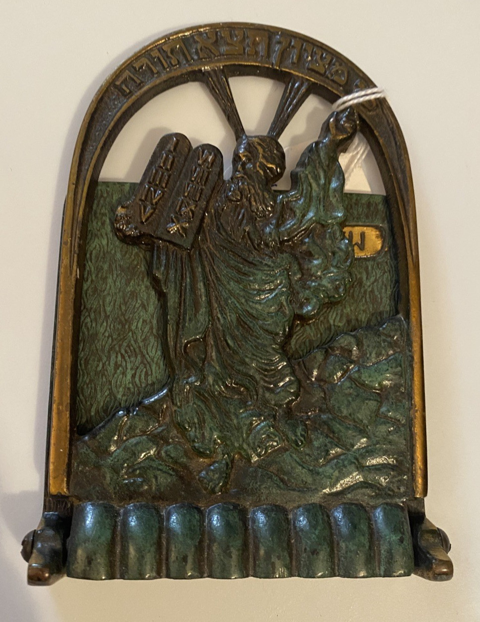 1- 10 Commandments 100% Bronze Bookends Hebrew כי מצין תצא תורה Made in Israel! gallery