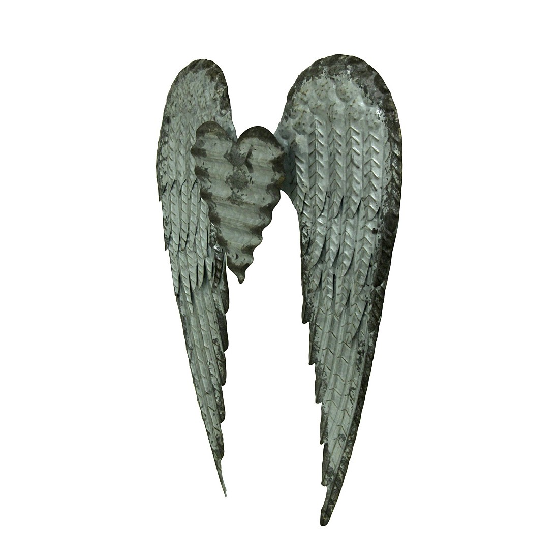 Scratch & Dent Rustic Galvanized Metal Art Angel Wings Heart Wall Sculpture gallery