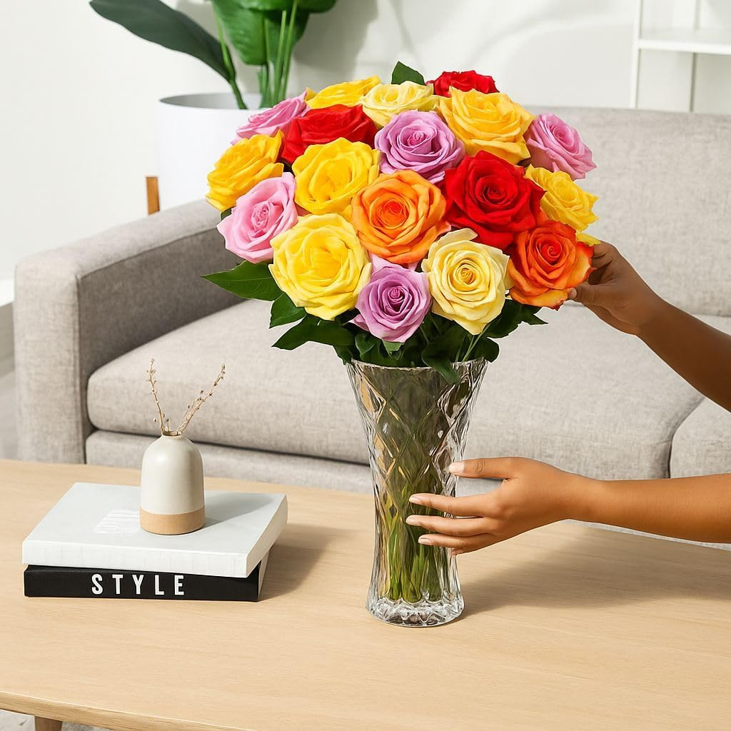 - 24 Assorted Roses, Fresh Flowers for Delivery, Flowers Fresh Bouquet, Gift Ide gallery