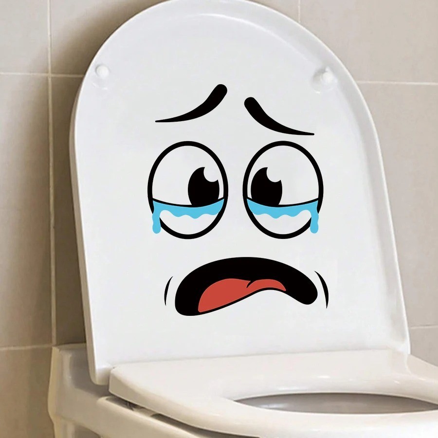 4Sheets Cartoon Face Stickers Self Adhesive Removable Funny Wall Trash Can Decor gallery