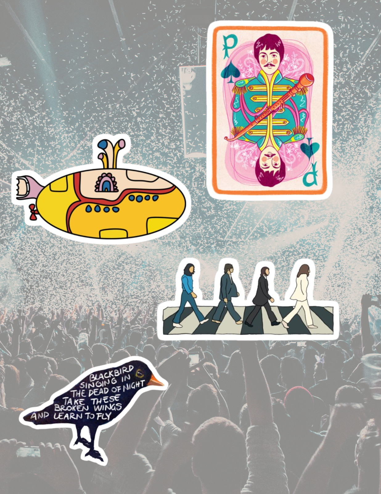 The Beatles 4pc Sticker Pack gallery