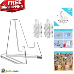 Sturdy Triangular Acrylic Display Stands – 20 Pack for Trading Cards & More