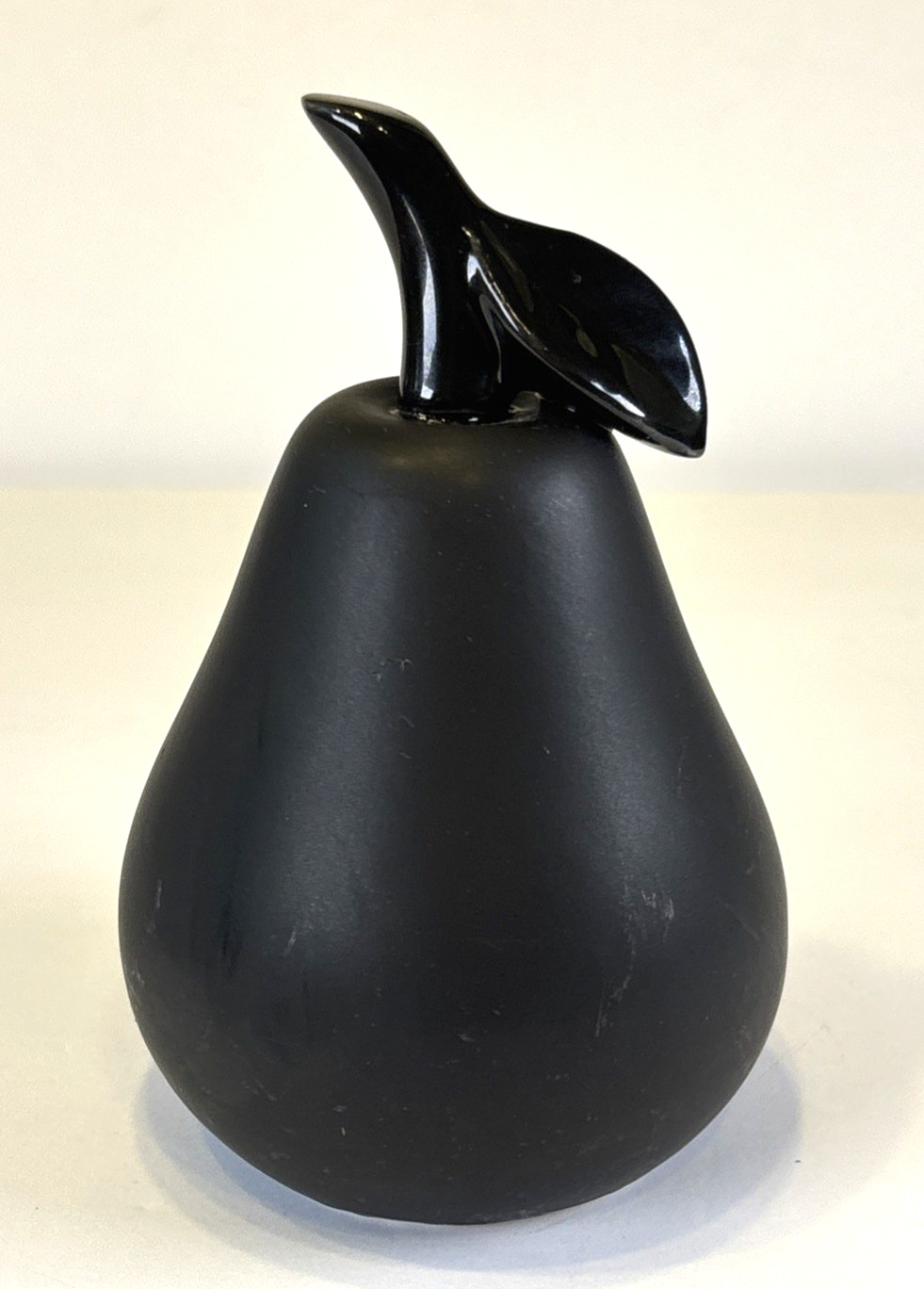 Matte Black Ceramic Pear Modern Minimalist Dark Academia Shelf Decor Art gallery