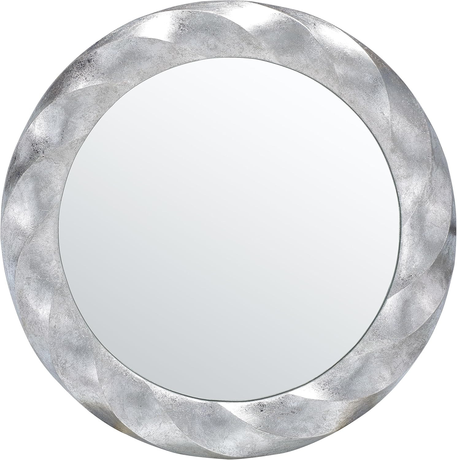 Winterrose Silver 33" Round Decorative Wall Mirror for Home Decor gallery