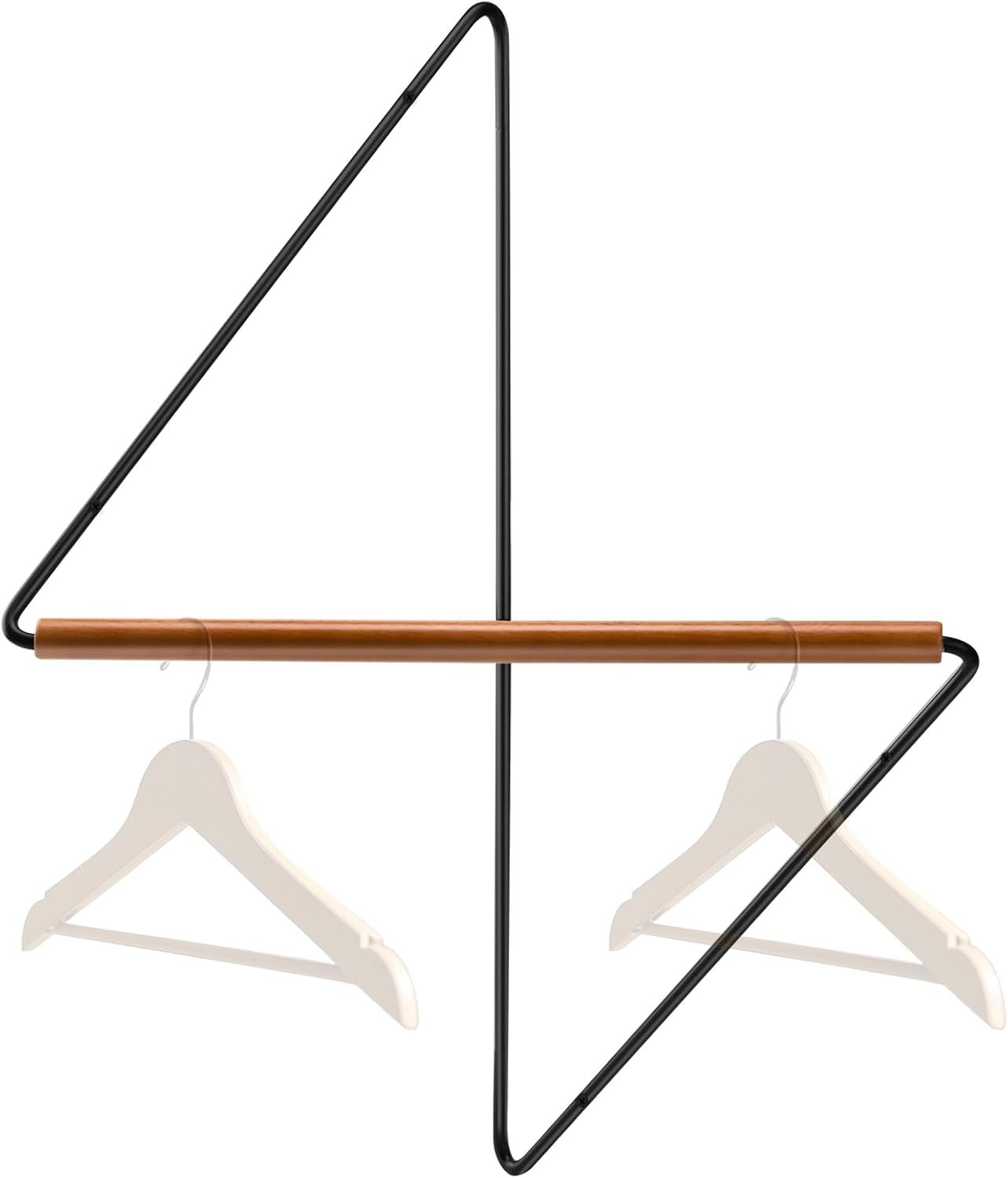 Corner Clothes Rack - Space-Saving Wood & Iron Garment Organizer for Small gallery