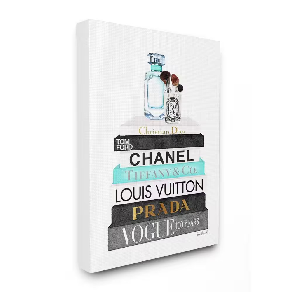 24 In. X 30 In. "Book Stack Perfume Brushes Glam Fashion Watercolor" by Amanda G gallery