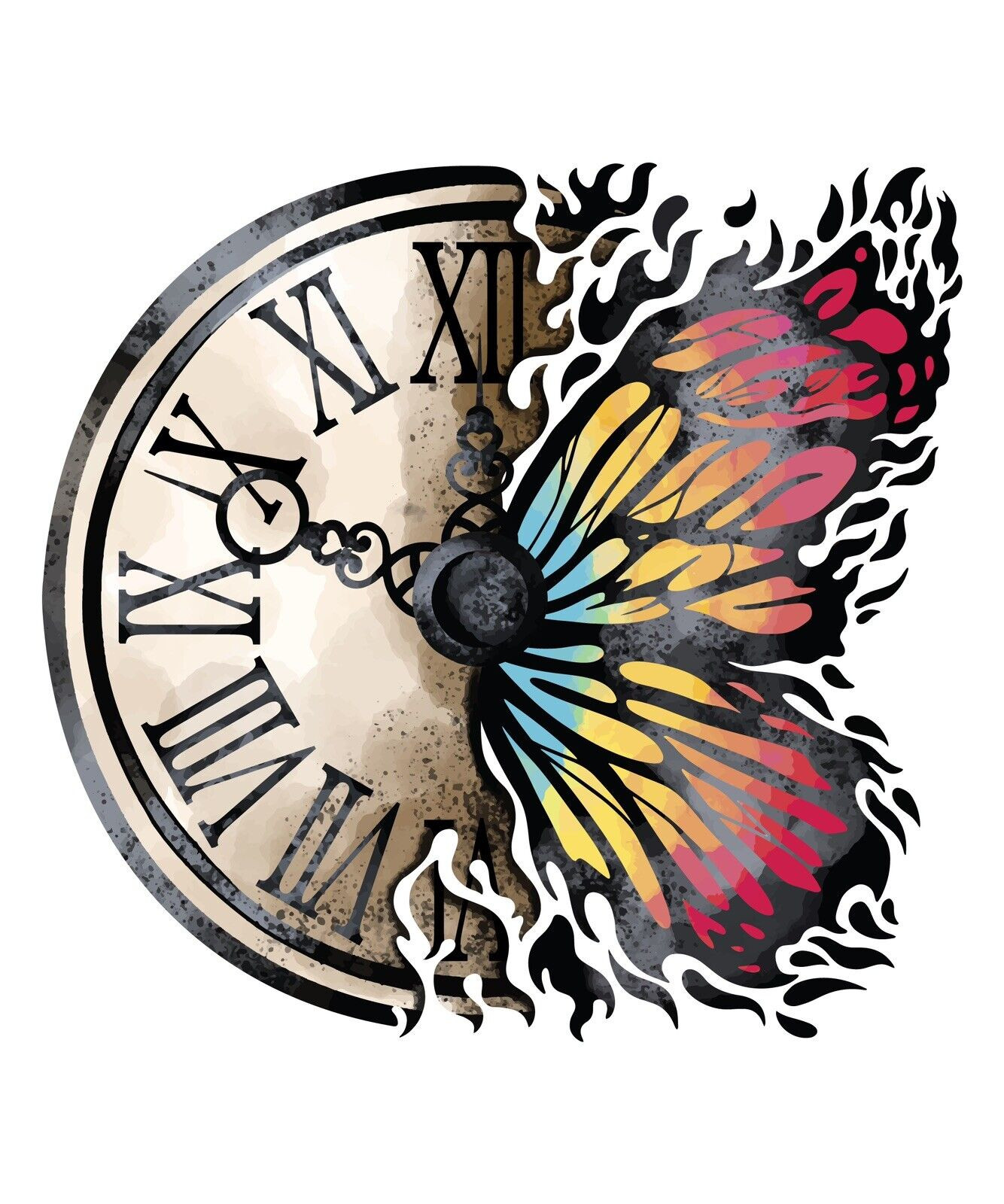 Clock Butterfly Sticker gallery