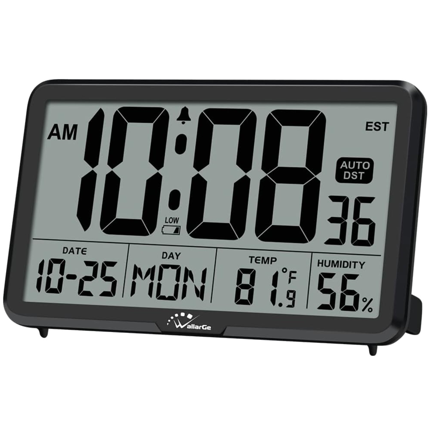 Auto Set Digital Wall Clock with Temperature & Humidity Sensor - Large Display gallery