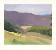 WOLF KAHN Down in the Valley SIGNED 35″ x 40″ Serigraph 2003 Realism Pastel, Gre