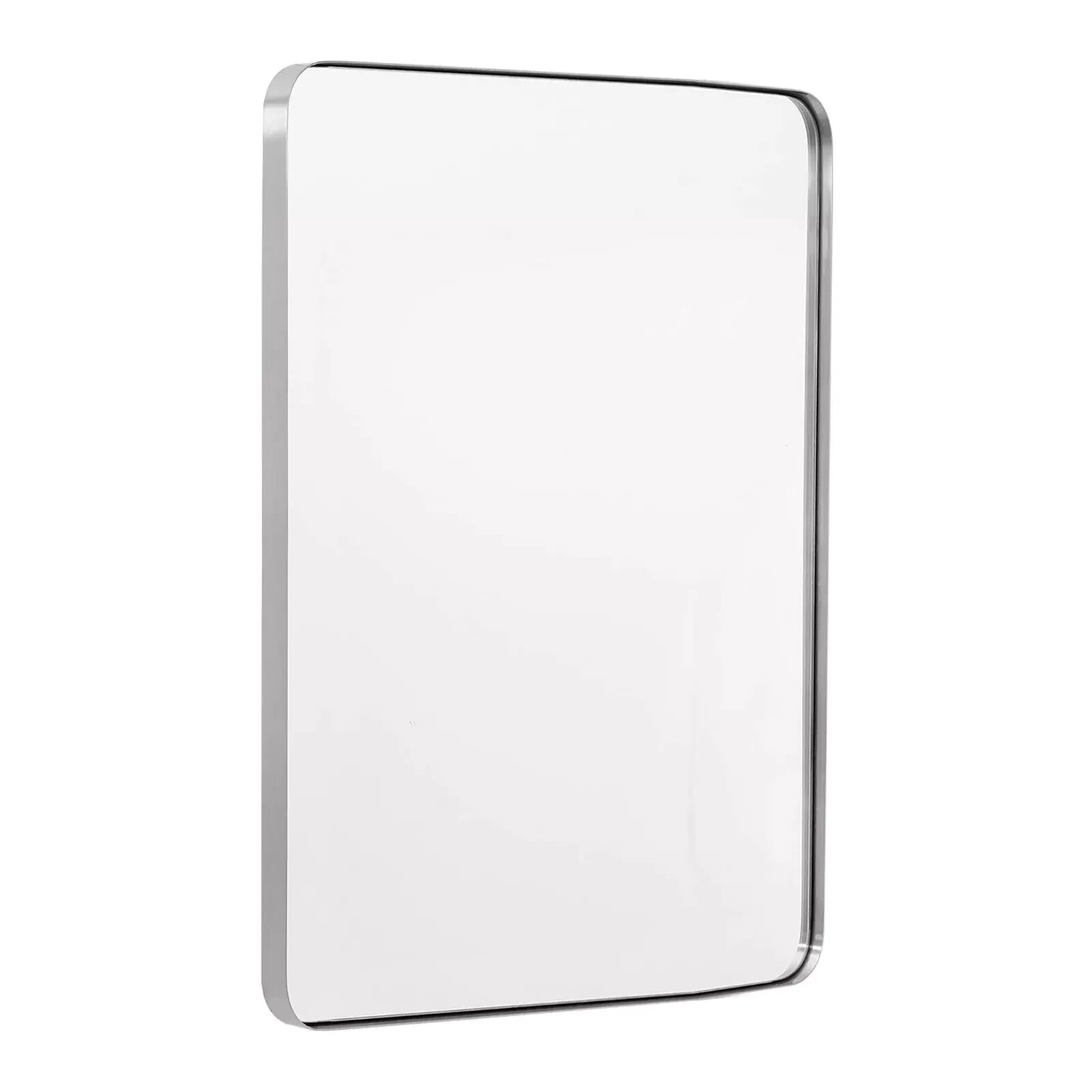 ANDY STAR Modern 22 x 30 In Rectangular Hanging Bathroom Mirror, Brushed Nickel gallery