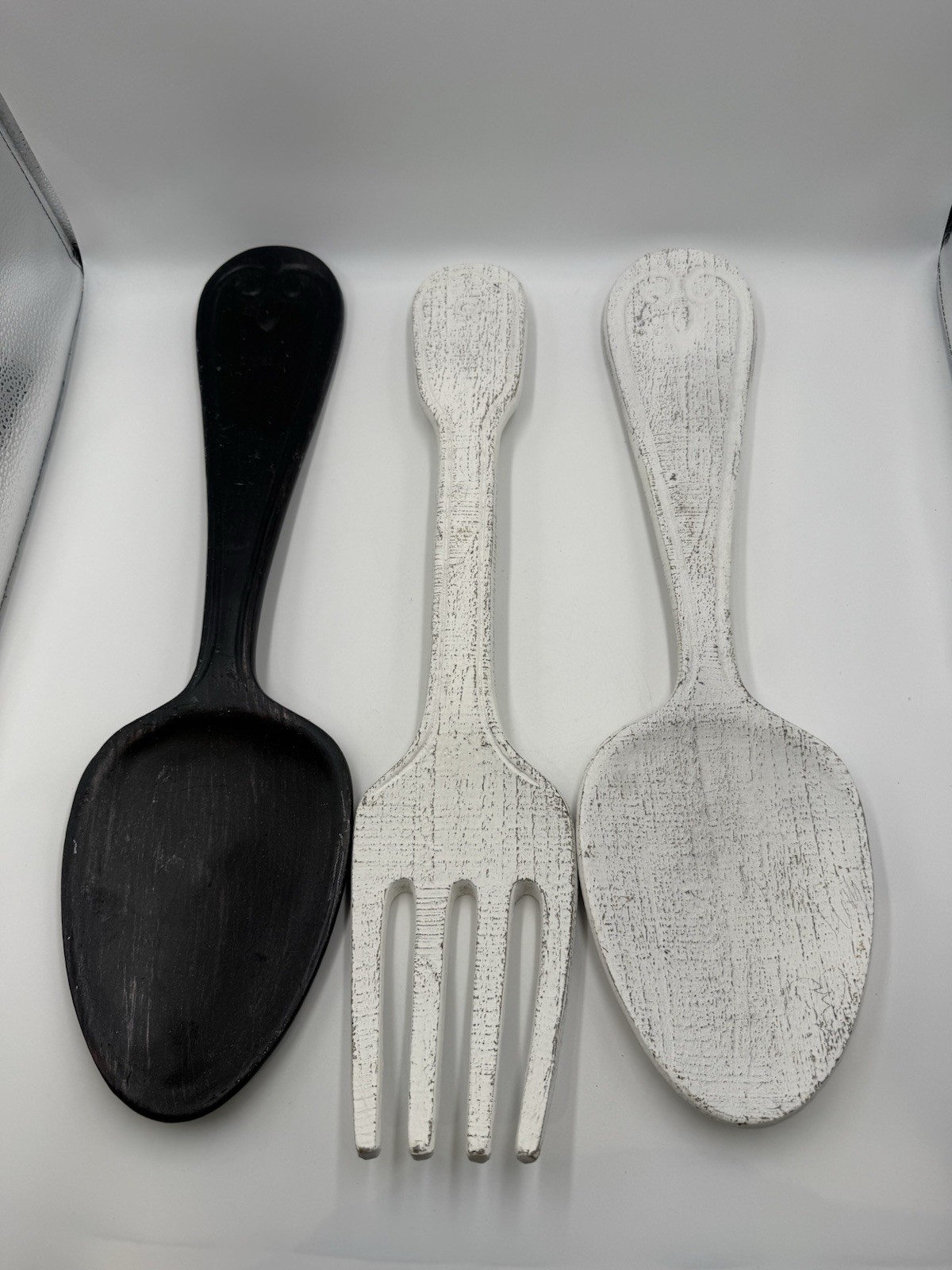 Rustic Kitchen Wall Decor Fork and Spoon Utensils Dining Room Breakfast 20" 3 Pc gallery