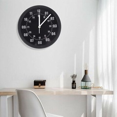 12/24 Hour Display Clock 10″ BLACK Military Time Wall Clock With Remote Decor US