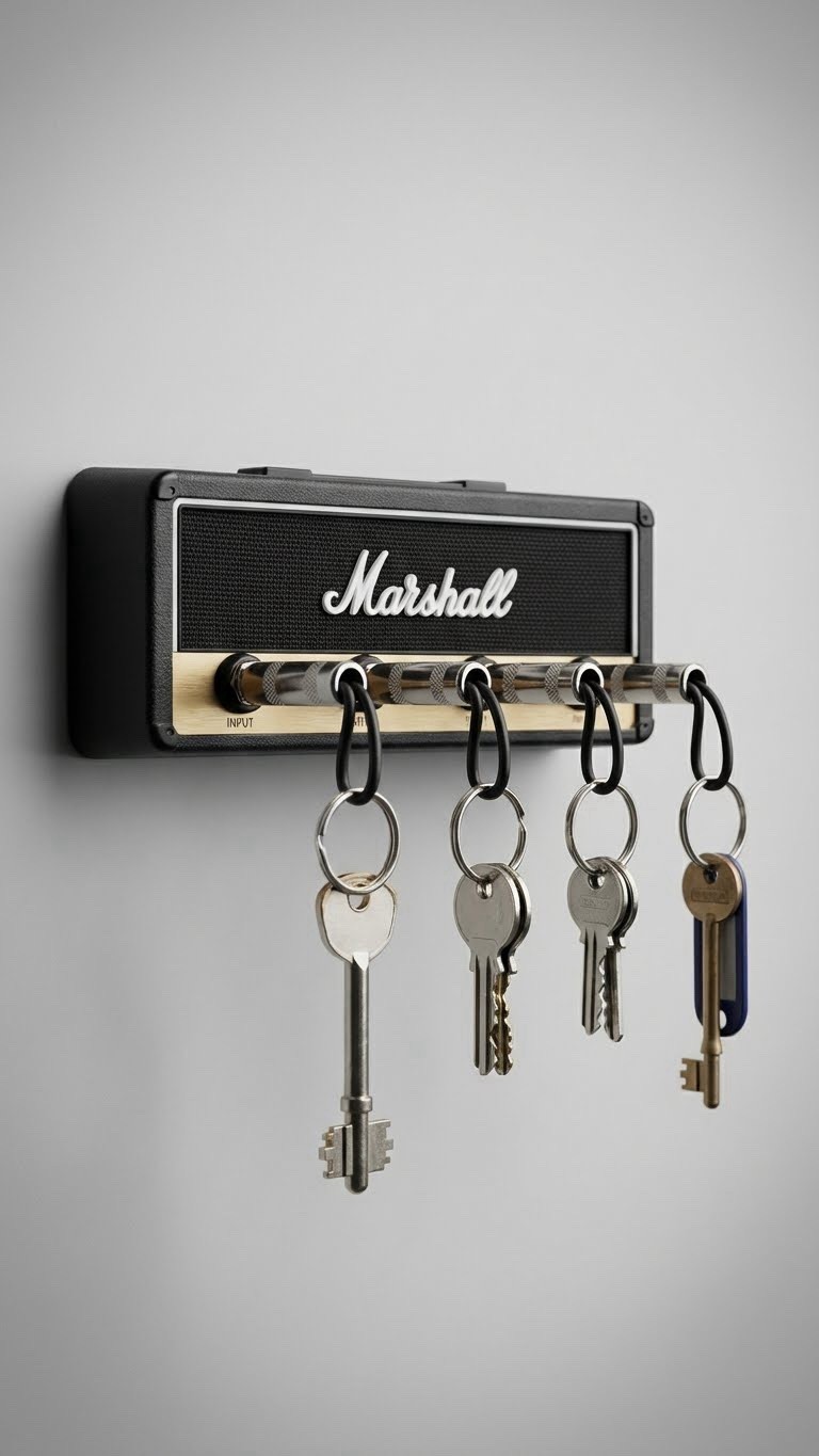 Marshall Amp Key Holder Wall Rack – Vintage Guitar Plug Keychain Hanger gallery