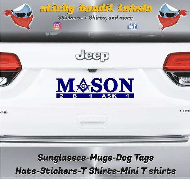 Masonic 12 inch window vinyl decal bumper sticker BOGO gallery