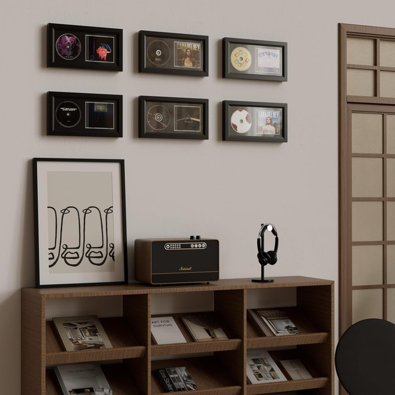 Solid Wood CD Display Frame for Cases & Discs – Tabletop Mount & Wall Mount, Acr gallery