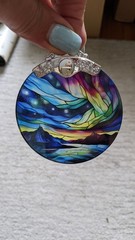 MULTICOLOR AURORA BOREALIS SUNCATCHER/ ORNAMENT–NEW