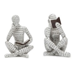 Bookshelf Decor Pulp Reading Thinker Sculpture, Abstract Art Statue Ornaments…