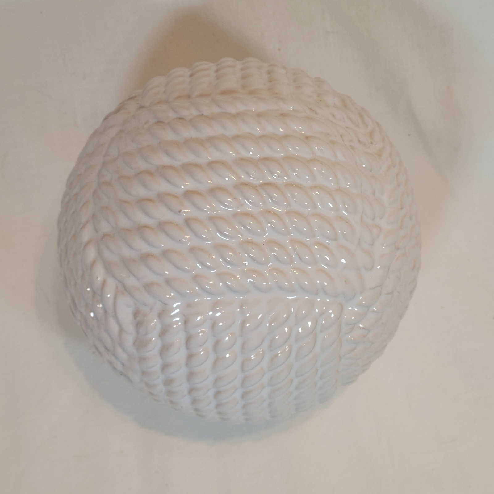 Ceramic Rope Decorative Sphere Orb Home Decor 7in White Nautical Beach Carpet gallery